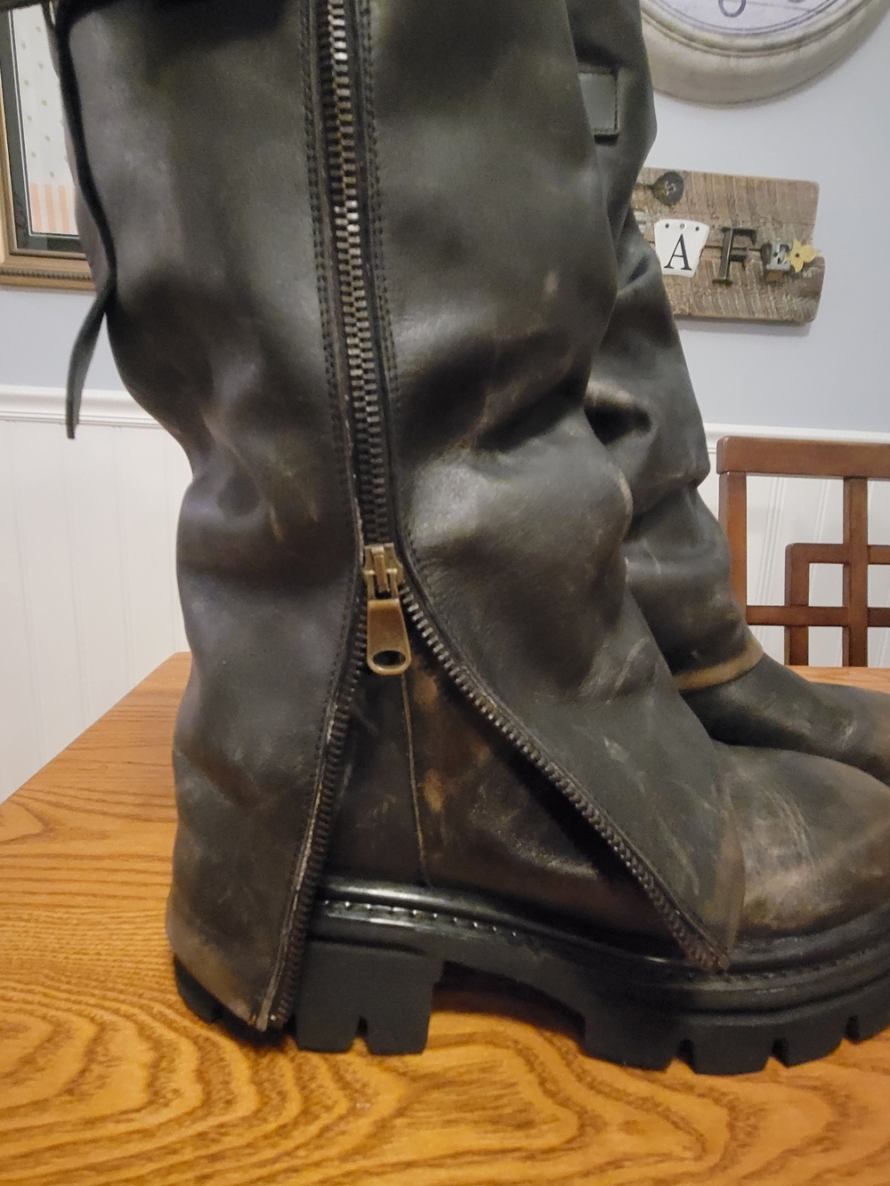 Copy -Free People Womens Brown Distressed Monarch Moto Boots Size EU 41 / US 10 - Picture 5 of 14